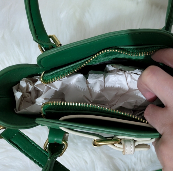 Anthropologie Remi/Reid Agathe Mini Satchel in Kelly Green NWOT Condition - Picture 10 of 11